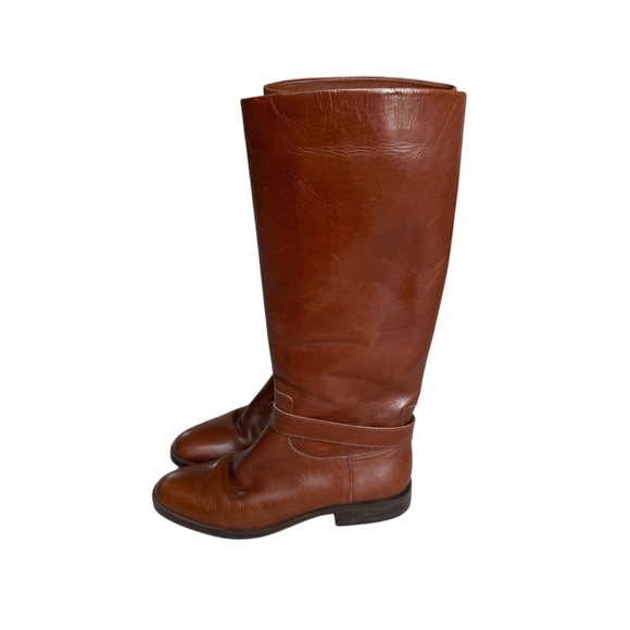 Vintage Etienne Aigner Womens Riding Boot Sz 7.5 Brown Leather Equestrian Preppy - Picture 6 of 14